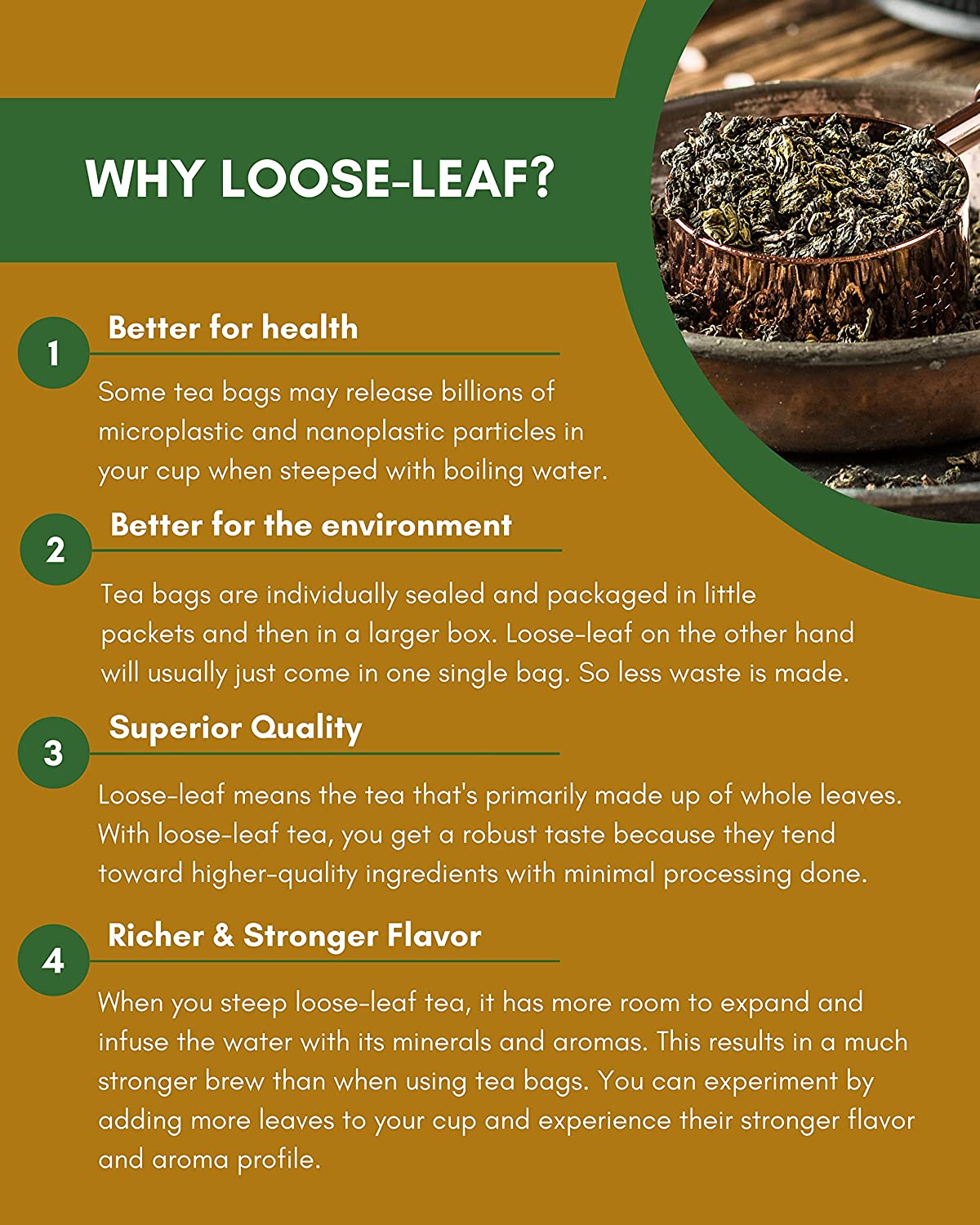 Gardenika Oolong Green Tea, Loose Leaf, USDA Organic, 55+ Cups – 4 Oz (113g)