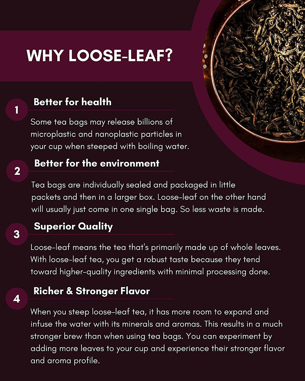Gardenika Puerh Tea, Loose Leaf, USDA Organic, Chinese Black, 55+ Cups – 4 Oz (113g)