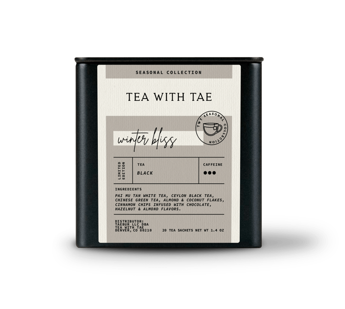 Tea with Tae Winter Bliss Seasonal Tea Tin Gift (20 tea sachets)