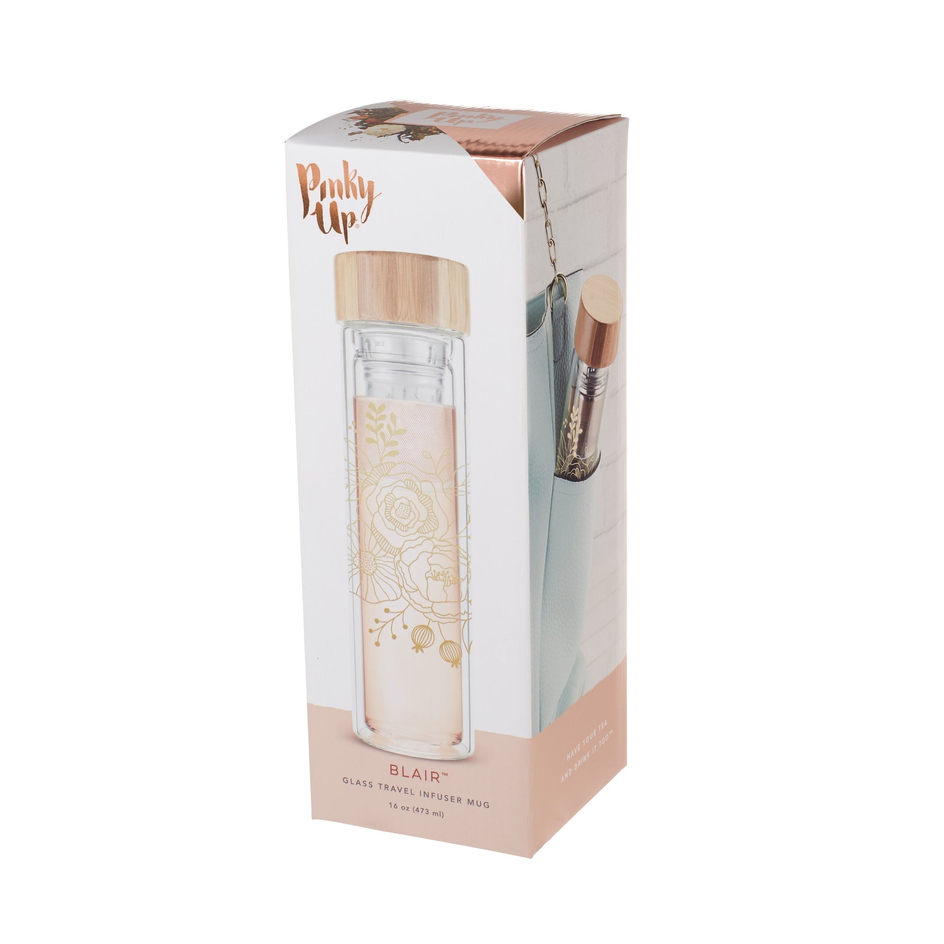 Pinky Up Blair: Bouquet Glass Travel Infuser Mug