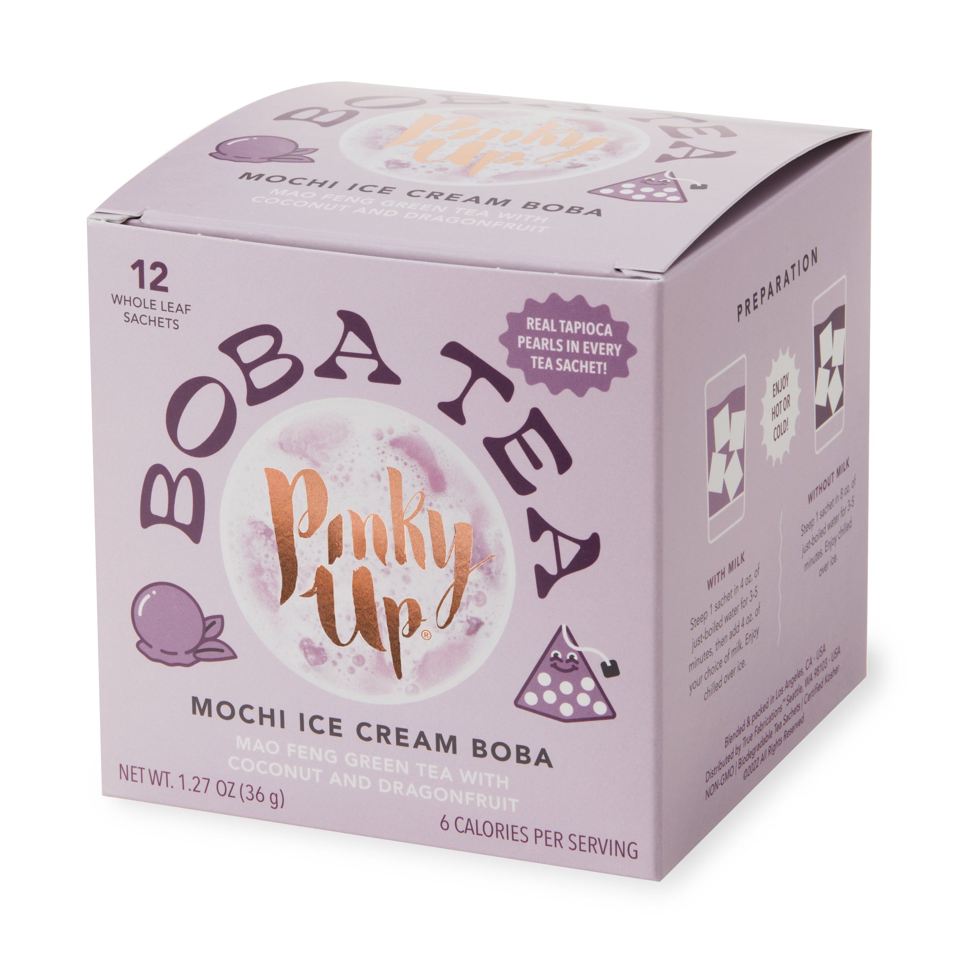 Pinky Up Mochi Ice Cream Boba Tea Sachets