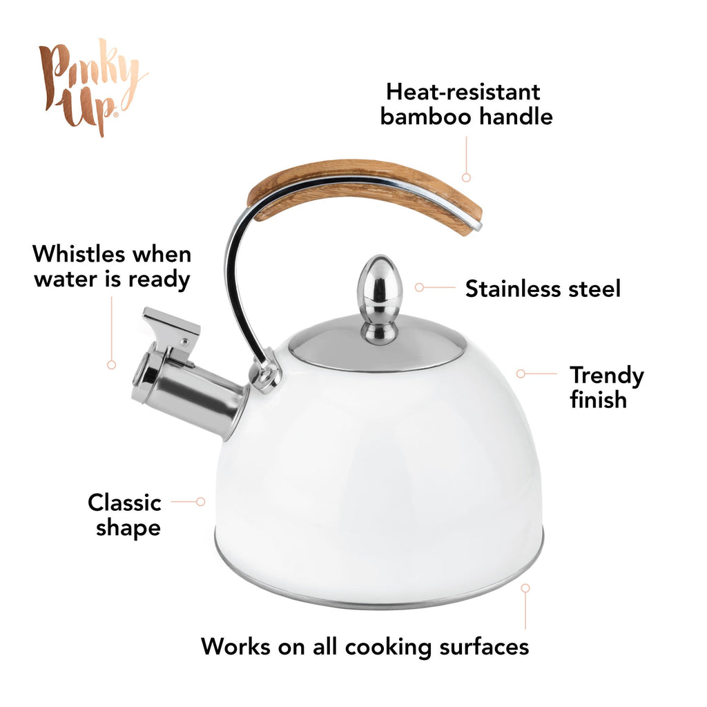 Pinky Up Presley White Tea Kettle