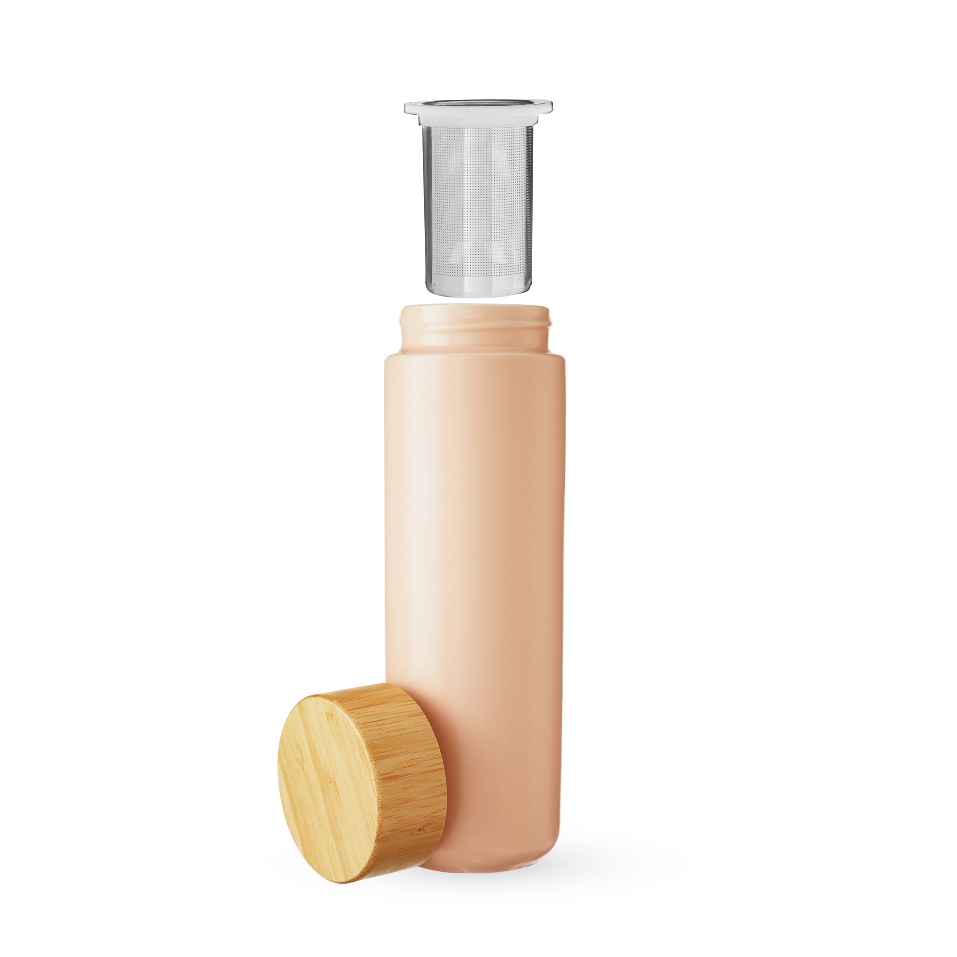 Pinky Up Tatyana Ceramic To-Go Infuser Mug in Coral