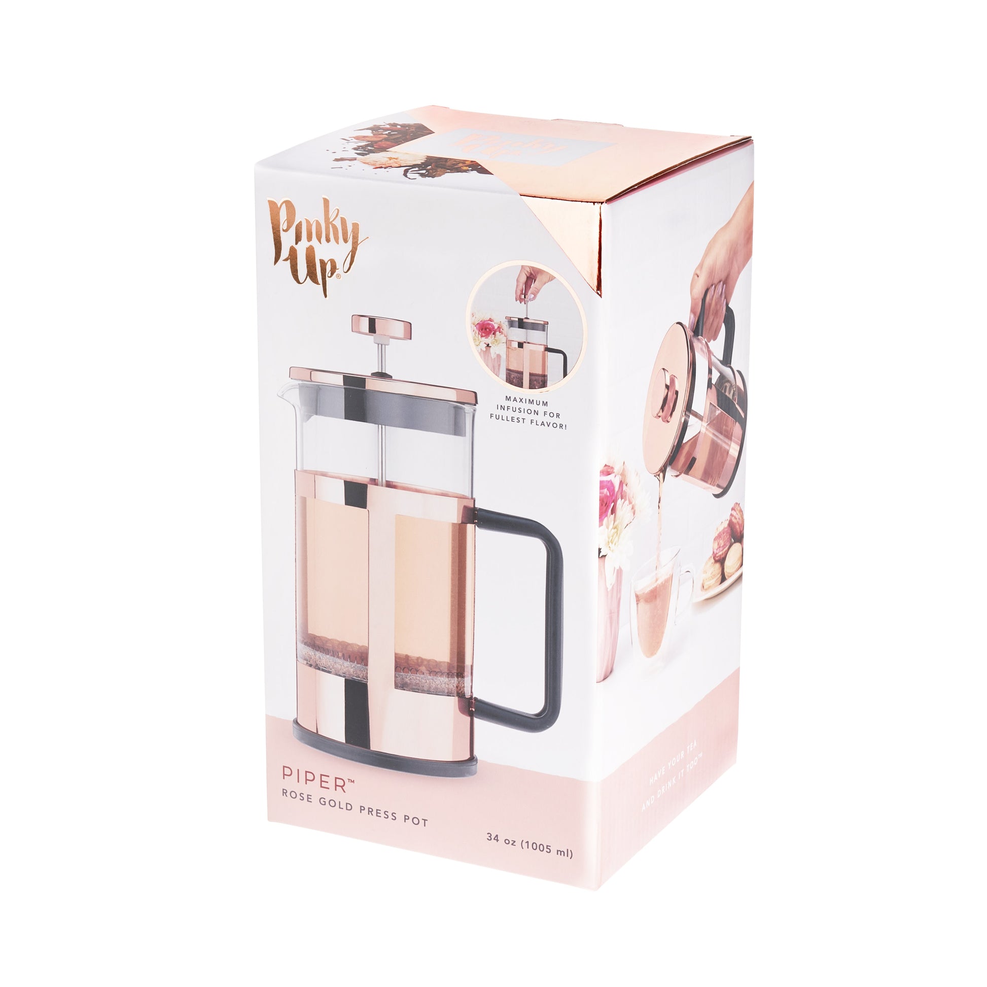 Pinky Up Piper Rose Gold Press Pot