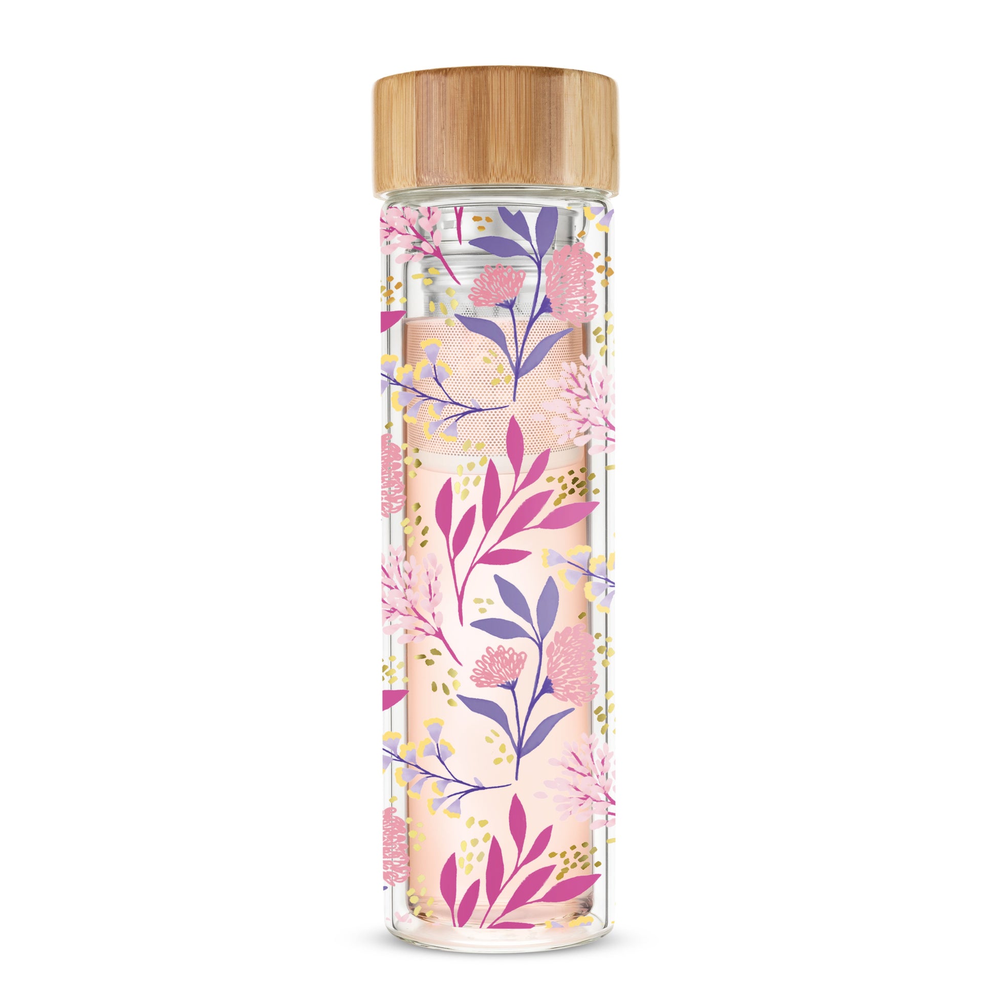 Pinky Up Blair: Botanical Bliss Glass Travel Infuser Mug