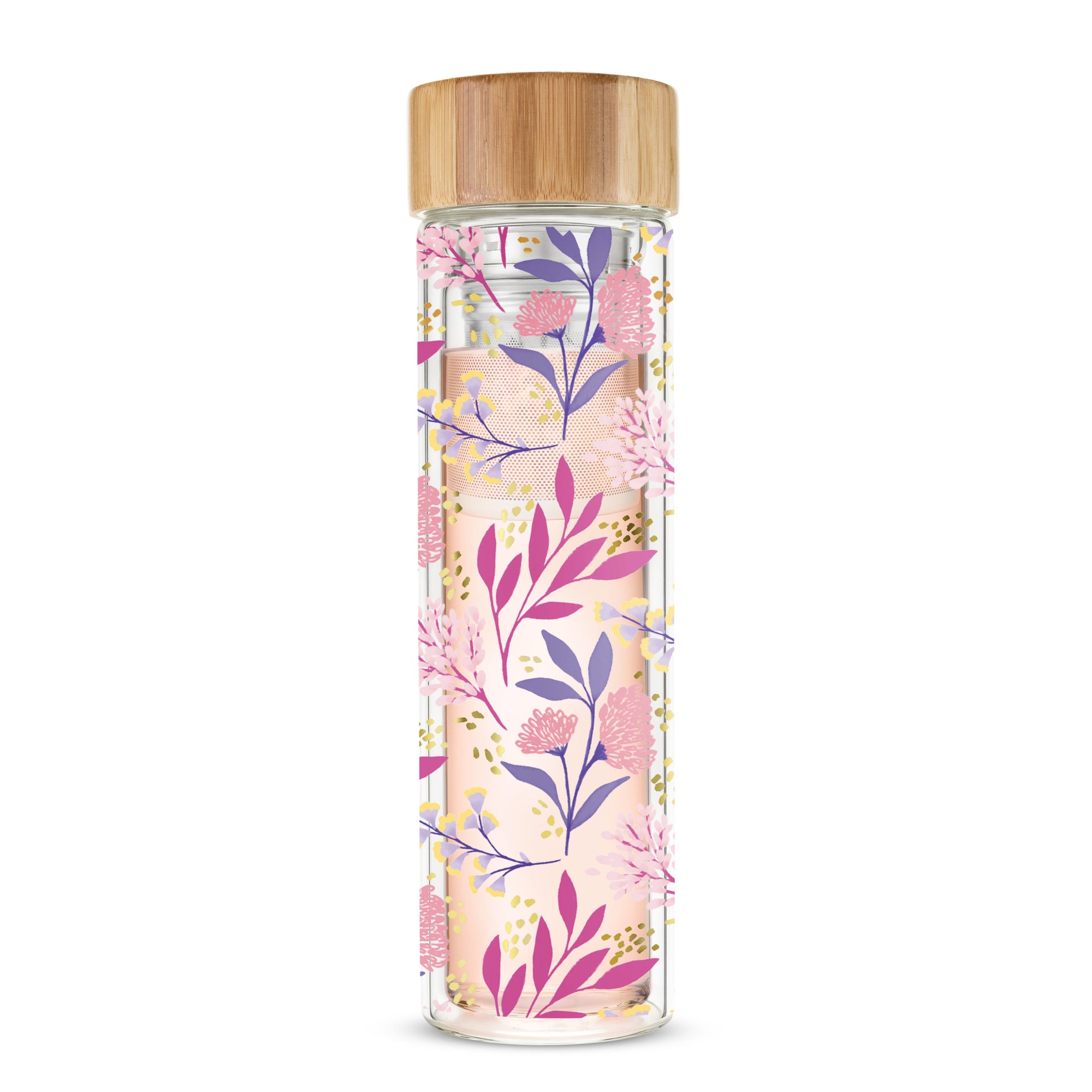 Pinky Up Blair: Botanical Bliss Glass Travel Infuser Mug