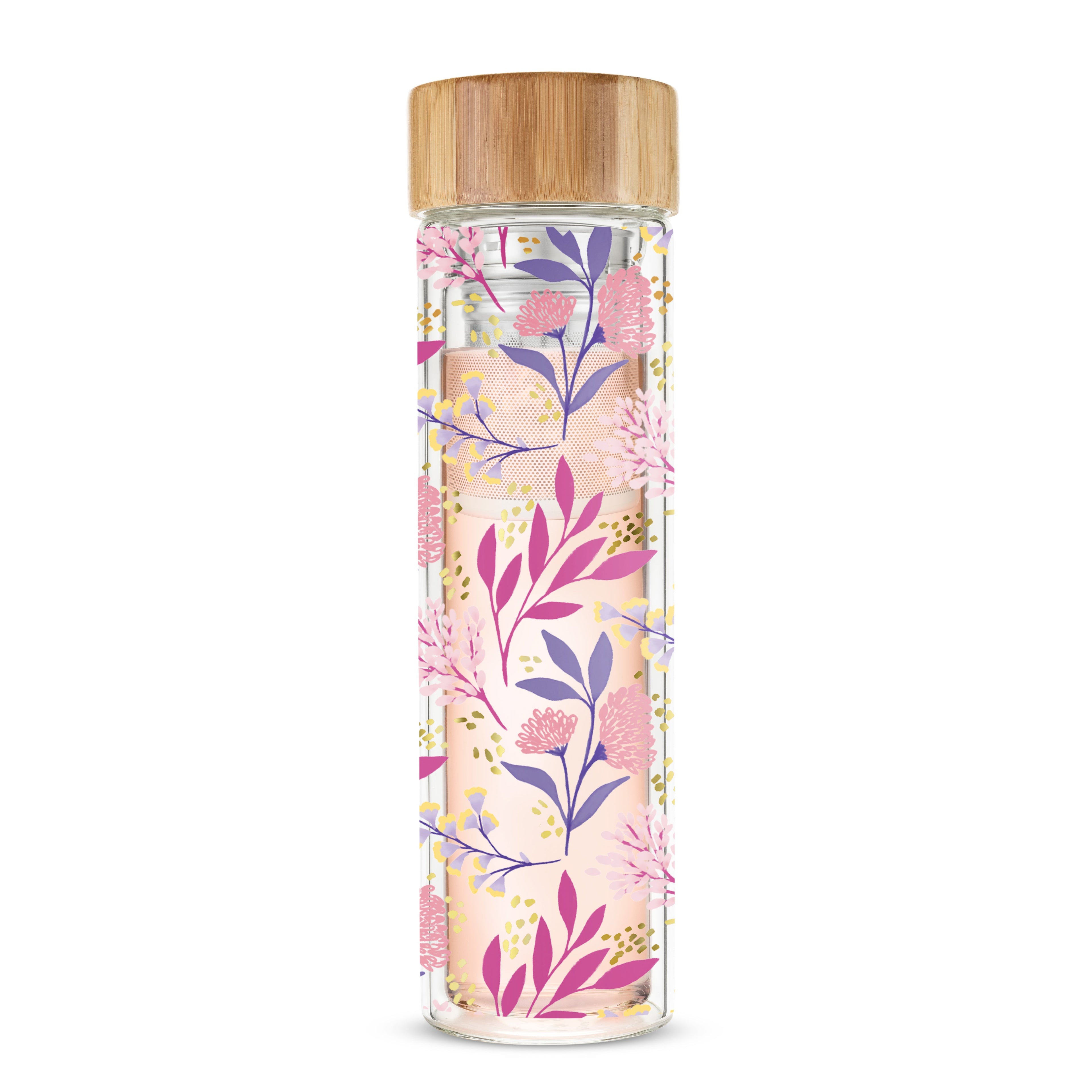 Pinky Up Blair: Botanical Bliss Glass Travel Infuser Mug